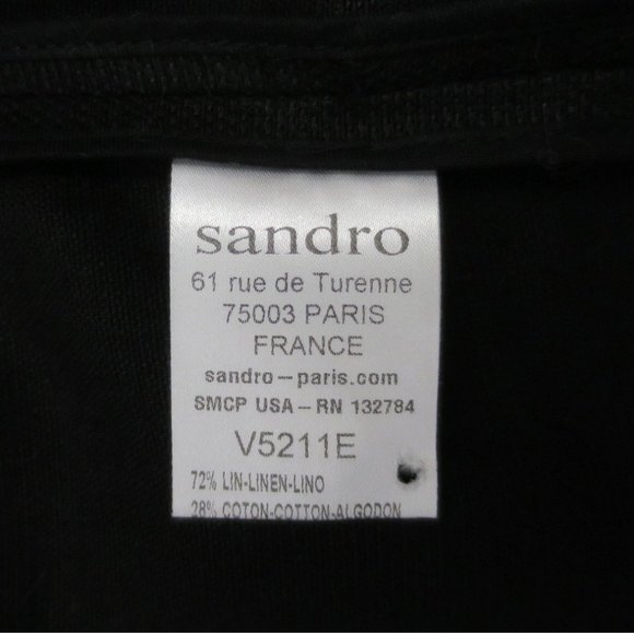 Sandro Linen Vest With Leather Detail Size 36 (S) - Picture 10 of 11